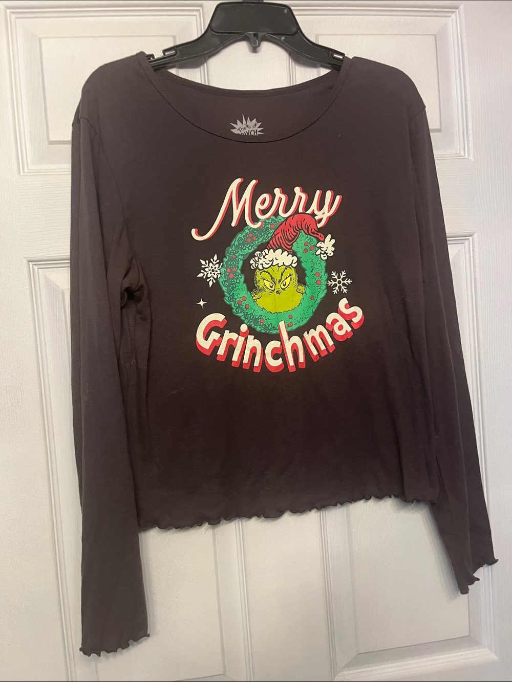 Source Unknown Black Merry Grinchmas Long-Sleeve Tee
